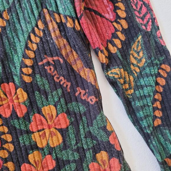 Farm Rio Bodysuit Womens Small Multicolor Floral Tropical Long Sleeve Stretch - Picture 4 of 8